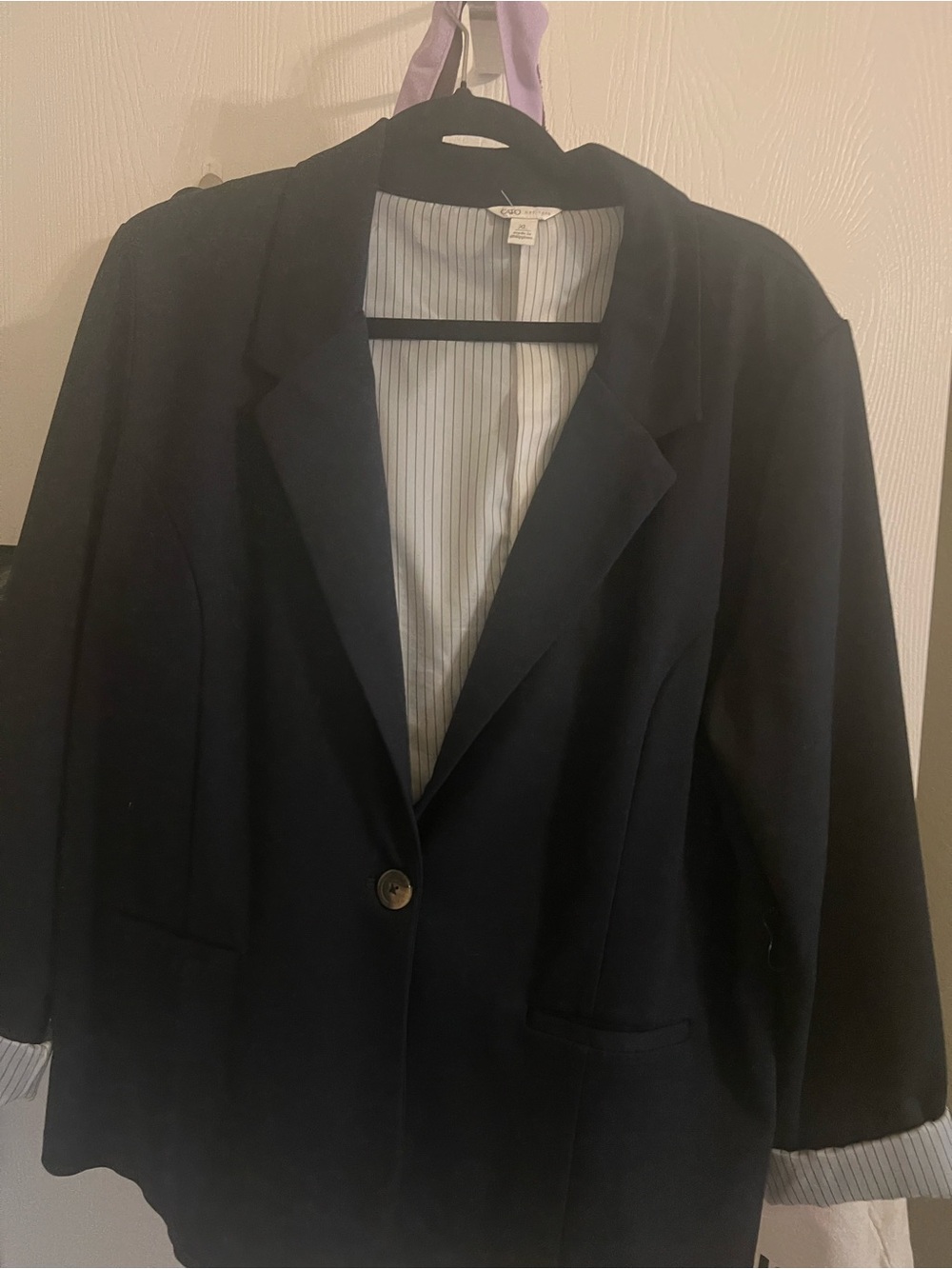 Cat Classic Women's Single-Button Boyfriend Cuff Black Blazer